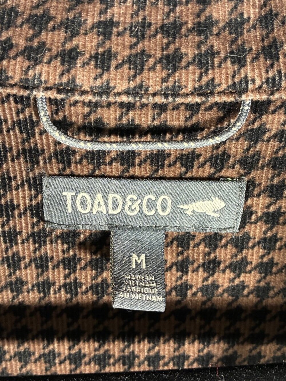 Toad&Co Cruiser Corduroy Popover Dress Houndstooth Brown LS organic Size M Gorpc - Picture 4 of 9